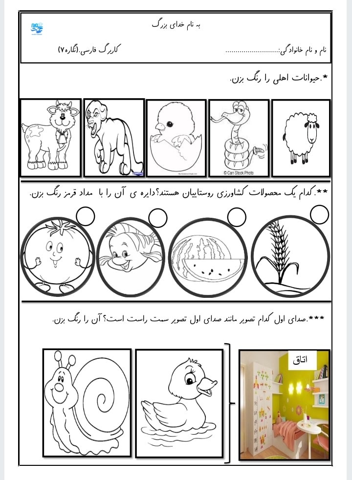 کاربرگ نگاره 7