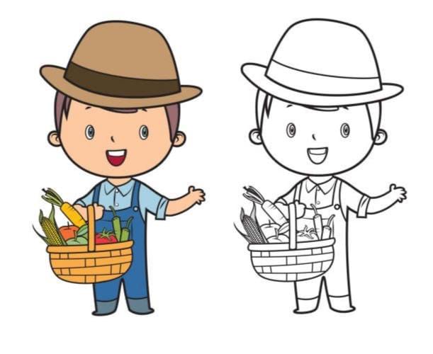 کاربرگ رنگ آمیزی مشاغل پیش دبستان شغل کشاورز