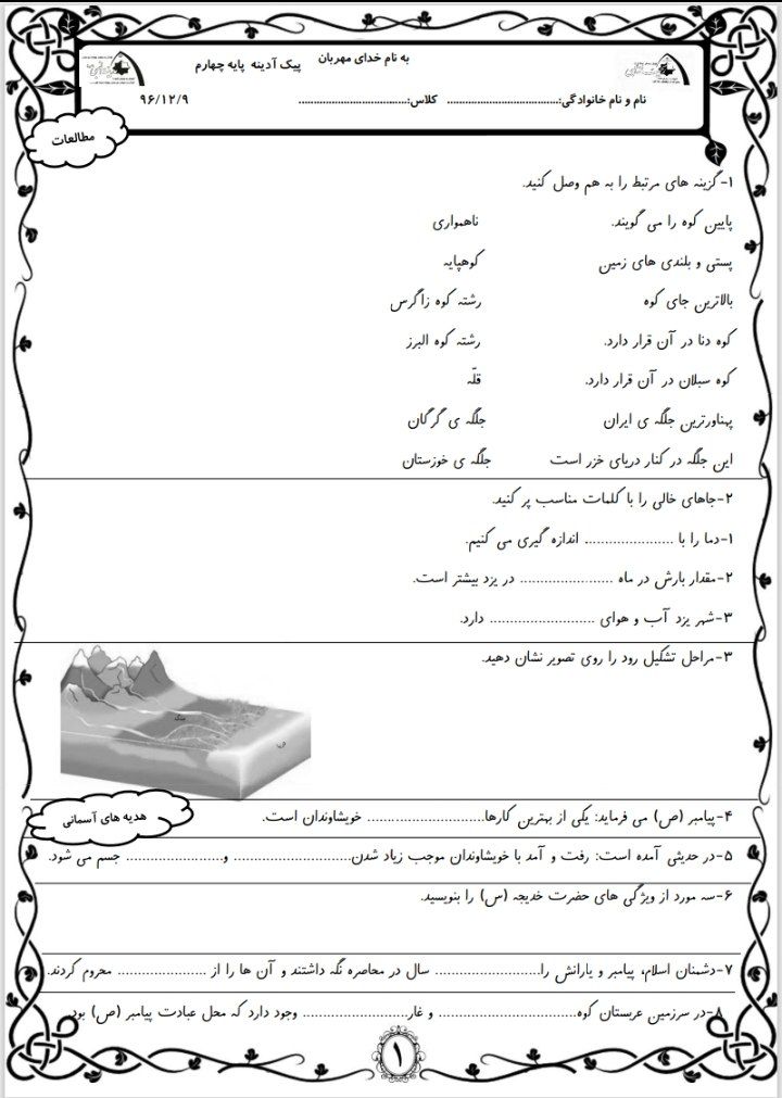 پیک آدینه هفته دوم اسفند ماه چهارم ابتدایی