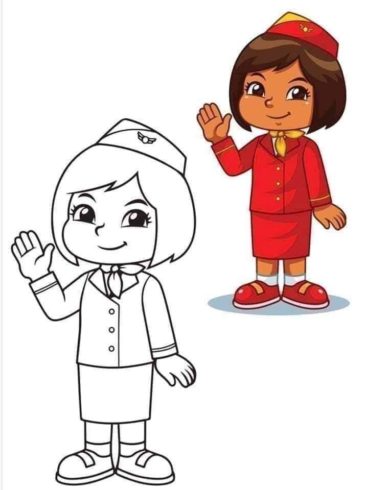 کاربرگ مشاغل پیش دبستان شغل مهماندار هواپیما