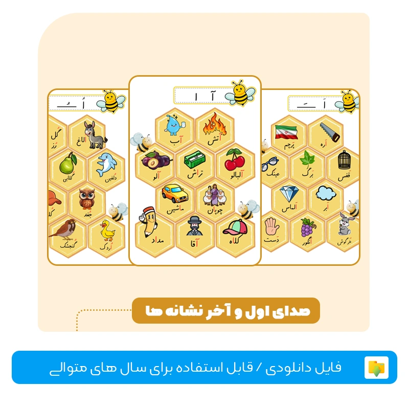 آموزش صدای اول و آخر نشانه ها پیش دبستان و کلاس اول