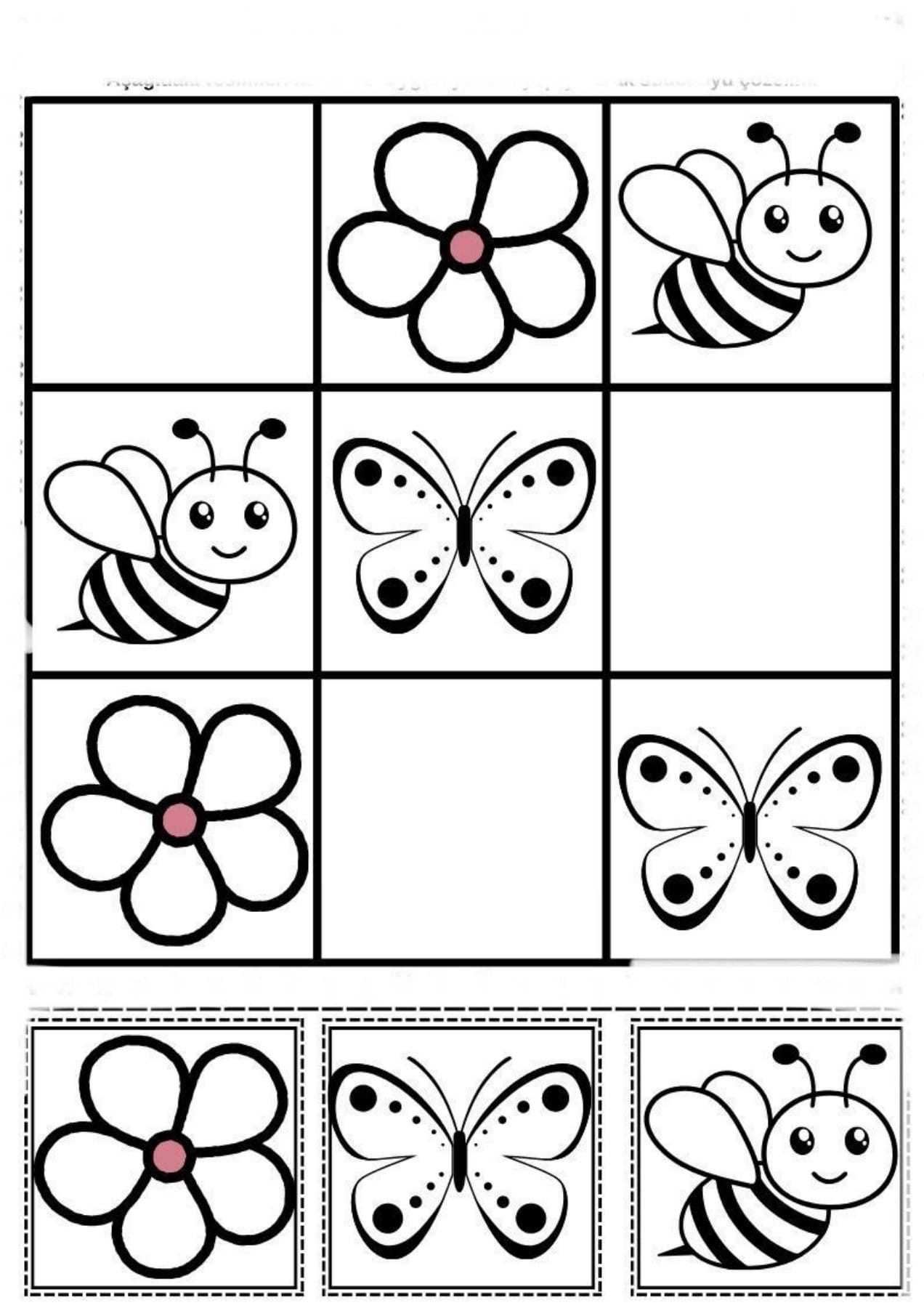 کاربرگ جدول سودوکو ریاضی اول دبستان