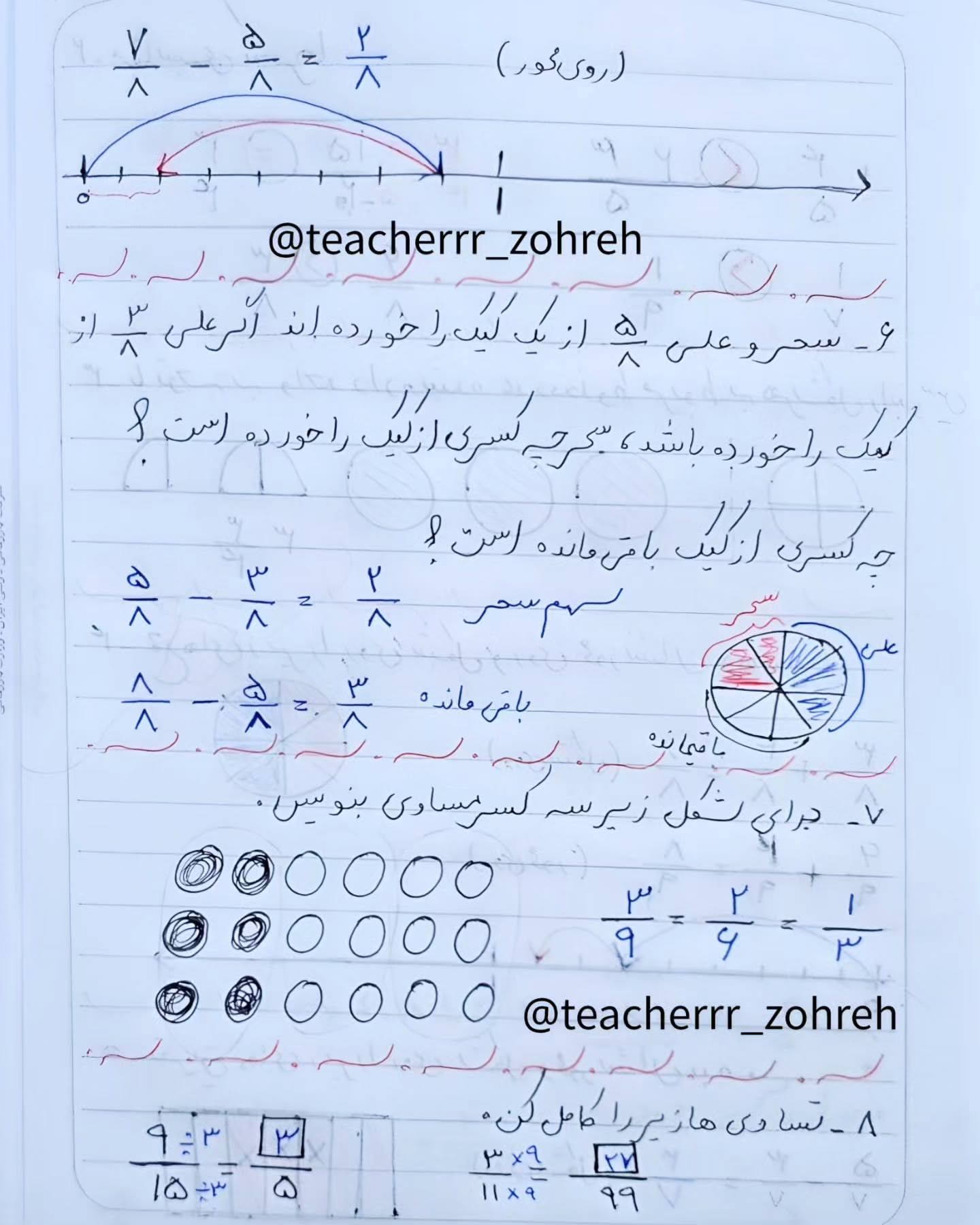 کاربرگ مرورفصل دوم پنجم ابتدایی (۲)