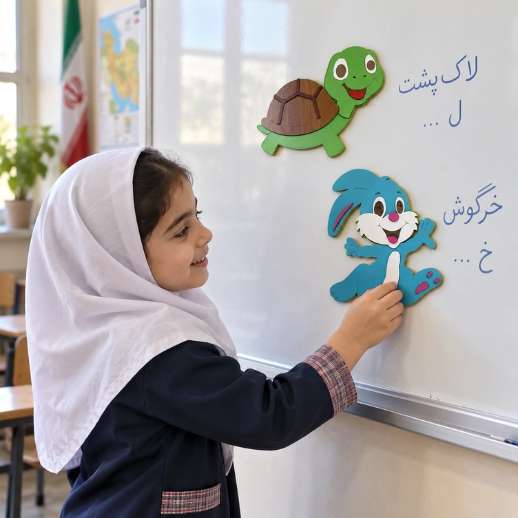 پک خرگوش و لاکپشت مگنتی چوبی رحمت اول