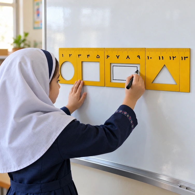خط کش شابلون دار مگنتی
