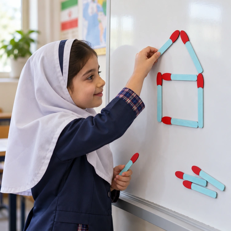 پک اشکال شمارشی چوب کبریت مگنتی