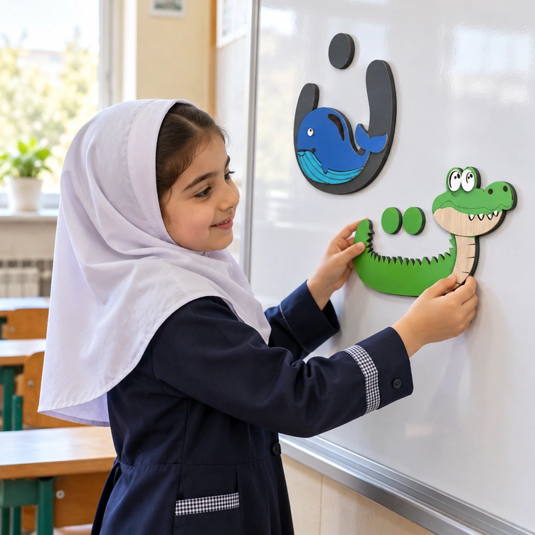 پک کدگذاری حروف الفبا مگنتی چوبی
