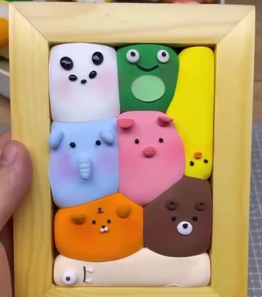 کاردستی قاب خمیری حیوانات