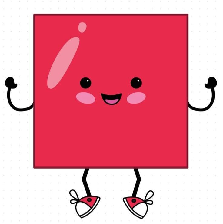 پوستر جذاب شکل مربع ریاضی پیش‌دبستان