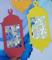 آموزش کاردستی ساخت فانوس ماه رمضان با مقوا رنگی و تزیین ماه و ستاره