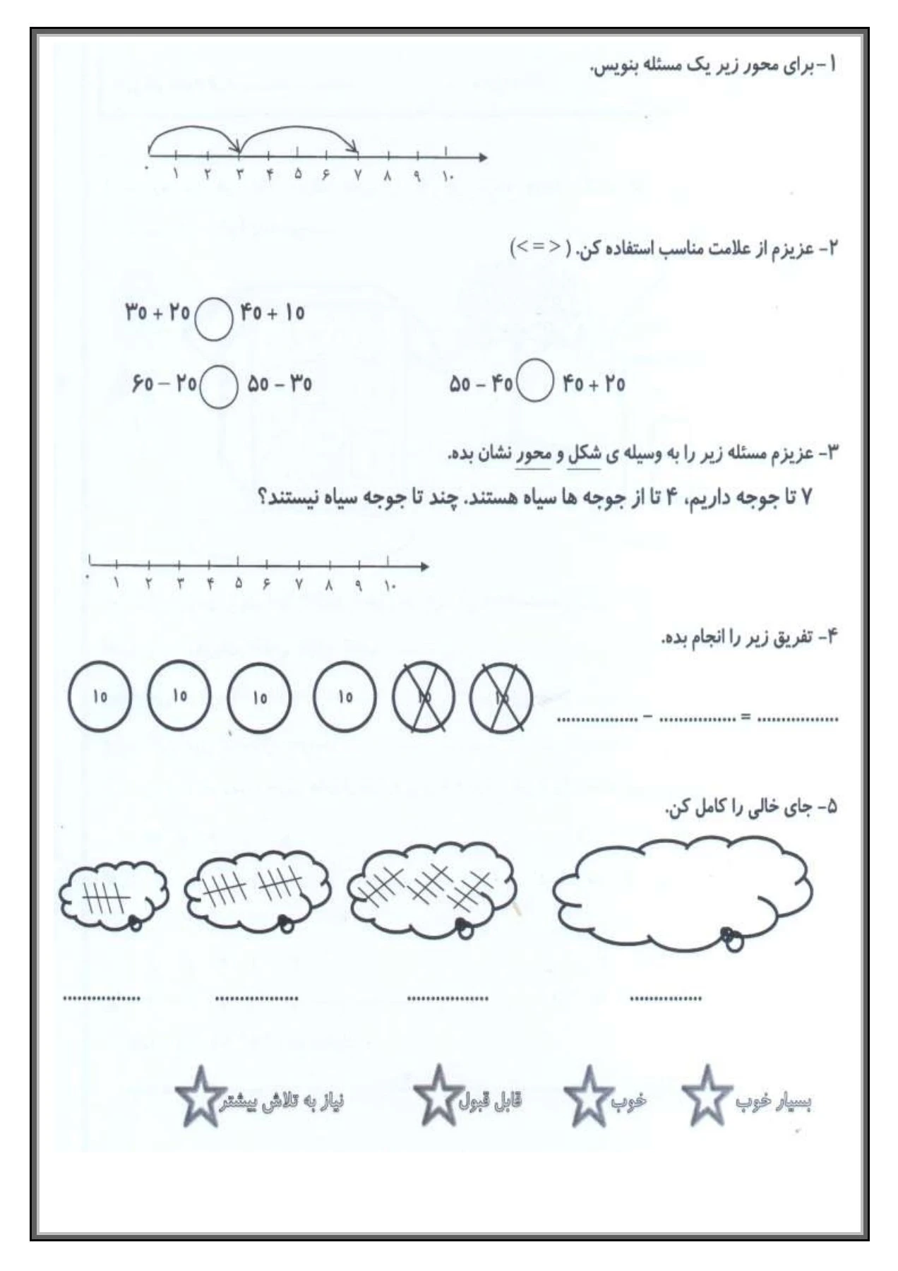پیک ریاضی درس محور کلاس اول دبستان