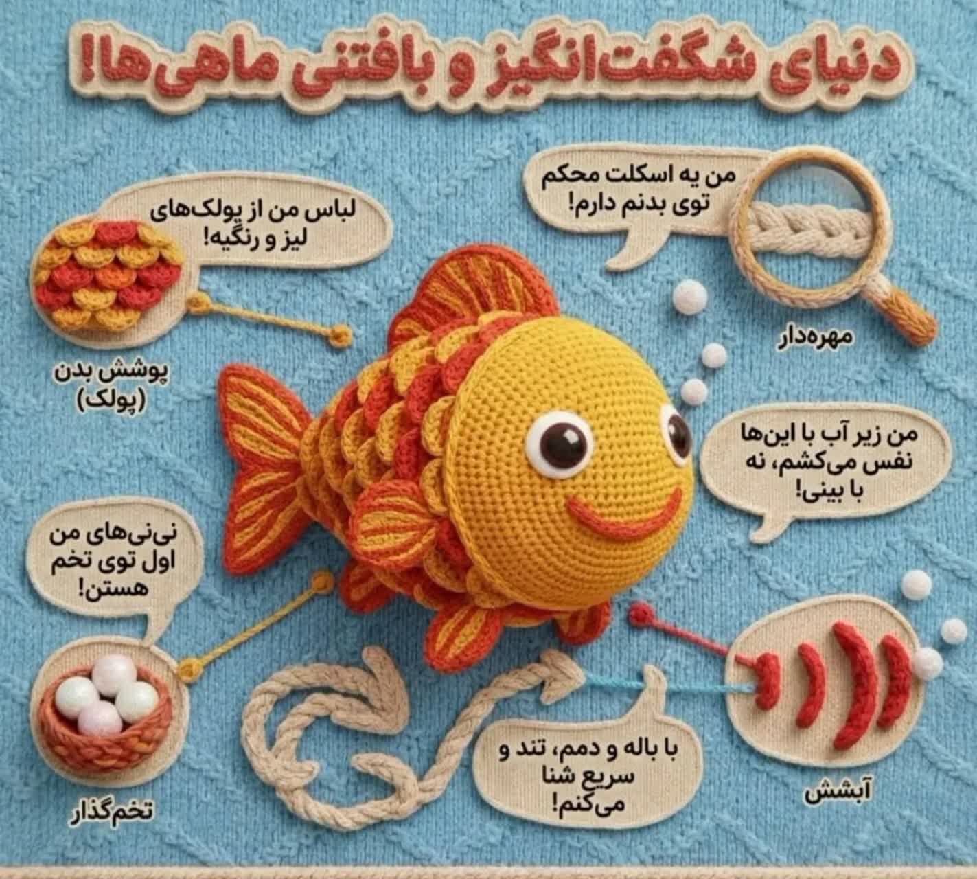 کاربرگ اینفوگرافیک ویژگی ماهی ها علوم سوم دبستان