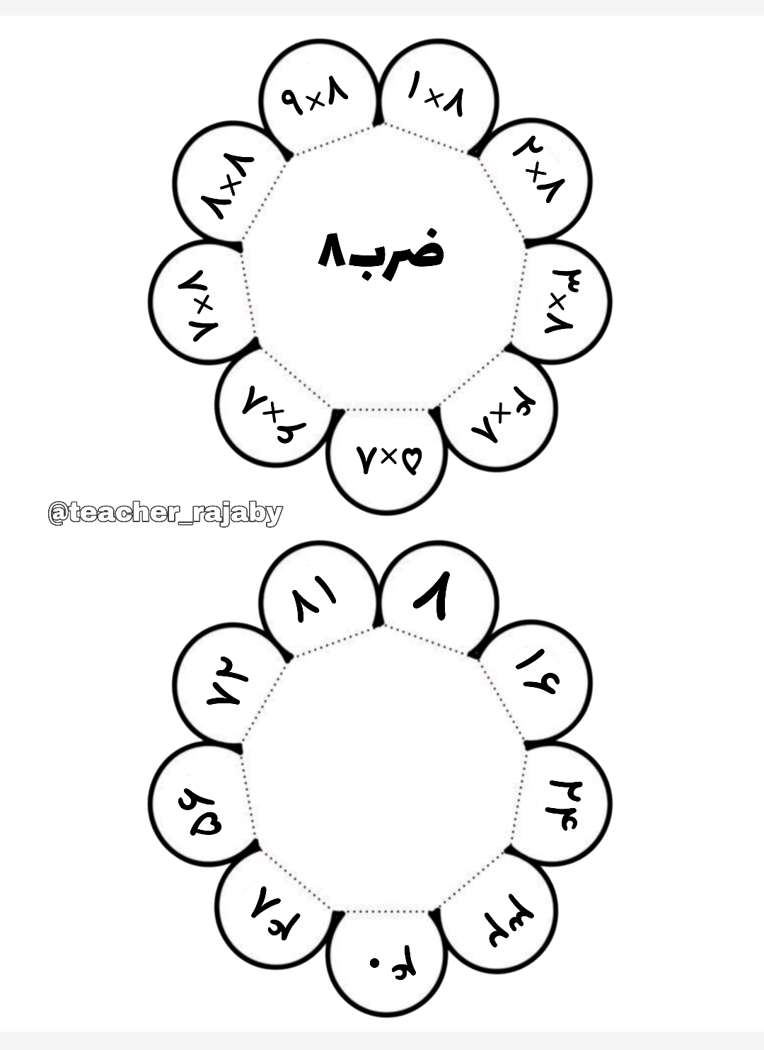 کاربرگ ضرب گلبرگی عدد 8 سوم دبستان