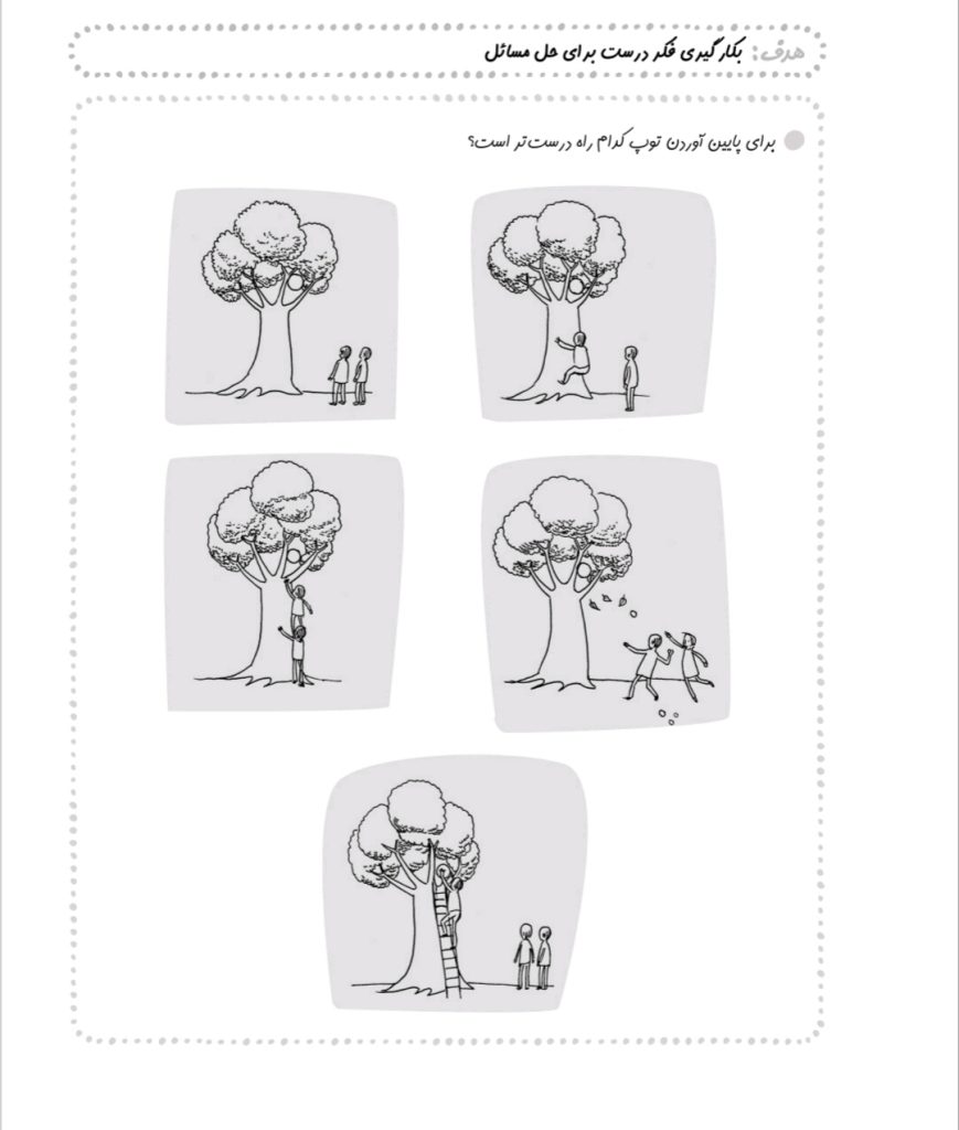 کاربرگ فکر درست برای حل مسئله علوم پیش دبستان